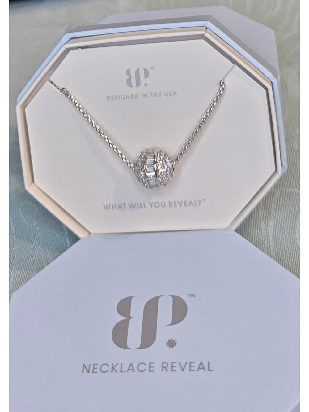 BP. Confetti Bar Necklace with Diamond Cubic Zirconia